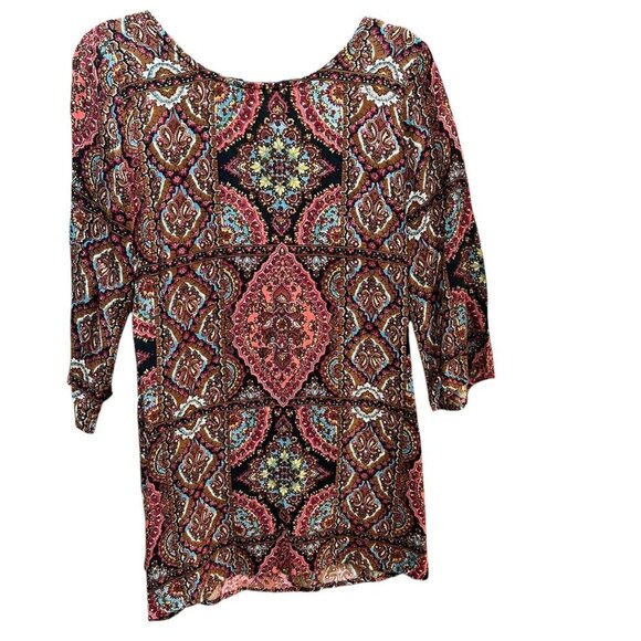 Billabong Gypsy Sol Dress Multiprint Boho Hippie 70's Edgy Size M - Picture 3 of 12